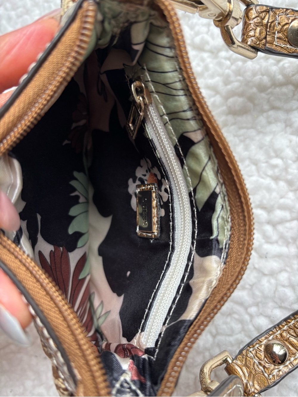 Guess RARE Vintage Y2K Gold Monogram Mini Top Handle Purse Bag - Picture 4 of 5